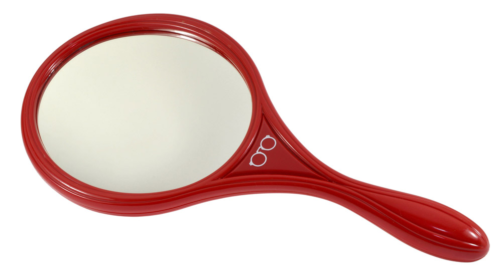 Plastic Hand Mirror - Red